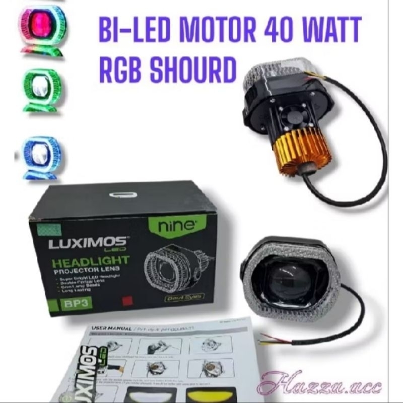 LAMPU BI-LED BILED MOTOR PROJECTOR MOTOR 9NINE LUXIMOS BP3 40 WATT SHROUD DEVI...
