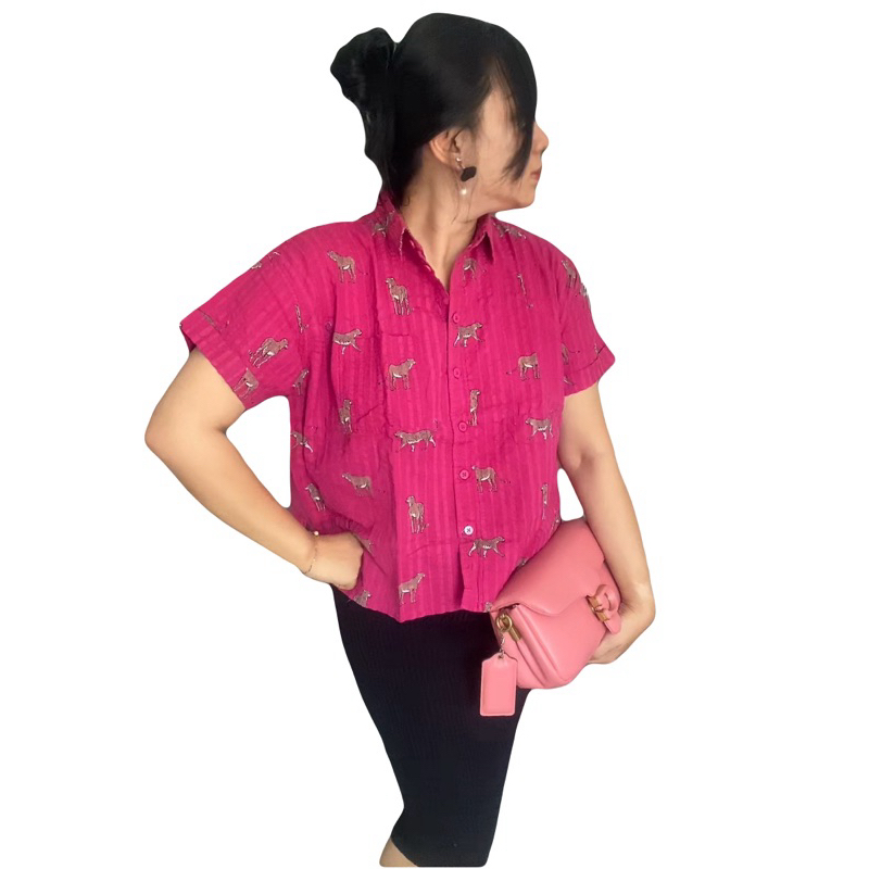 preloved kemeja fushia