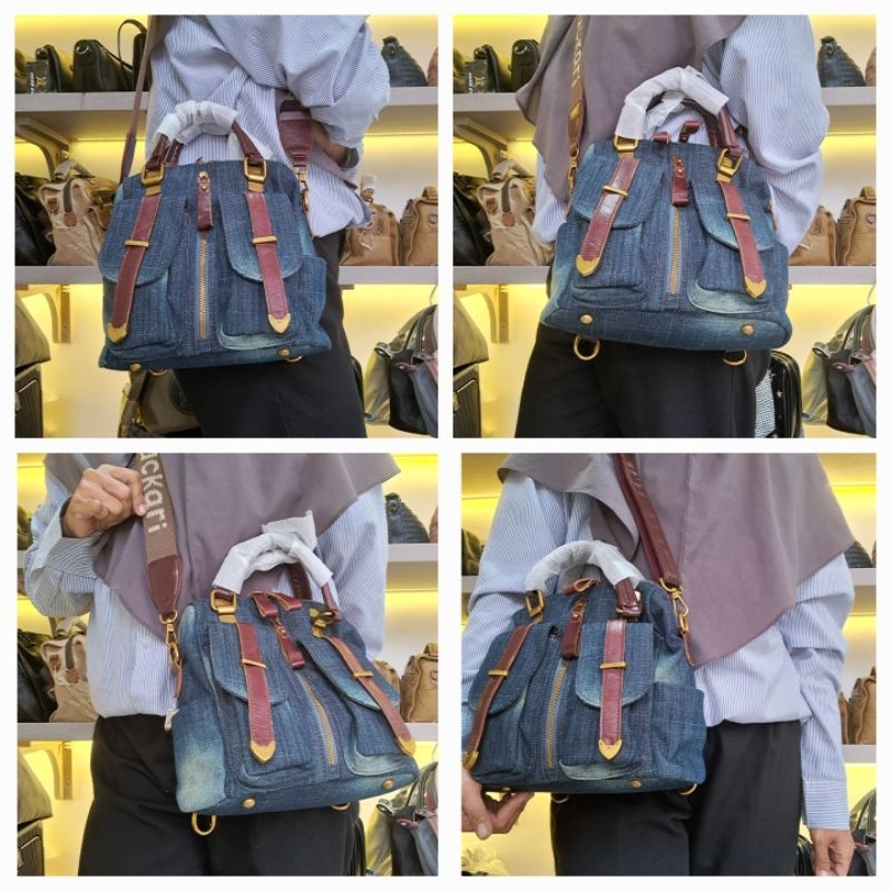 ~ALGA~MOJITO BAG DENIM 3 IN 1 TAS JINJING TAS RANSEL TAS SELEMPANG WANITA FASHION DENIM BAG IMPORT #