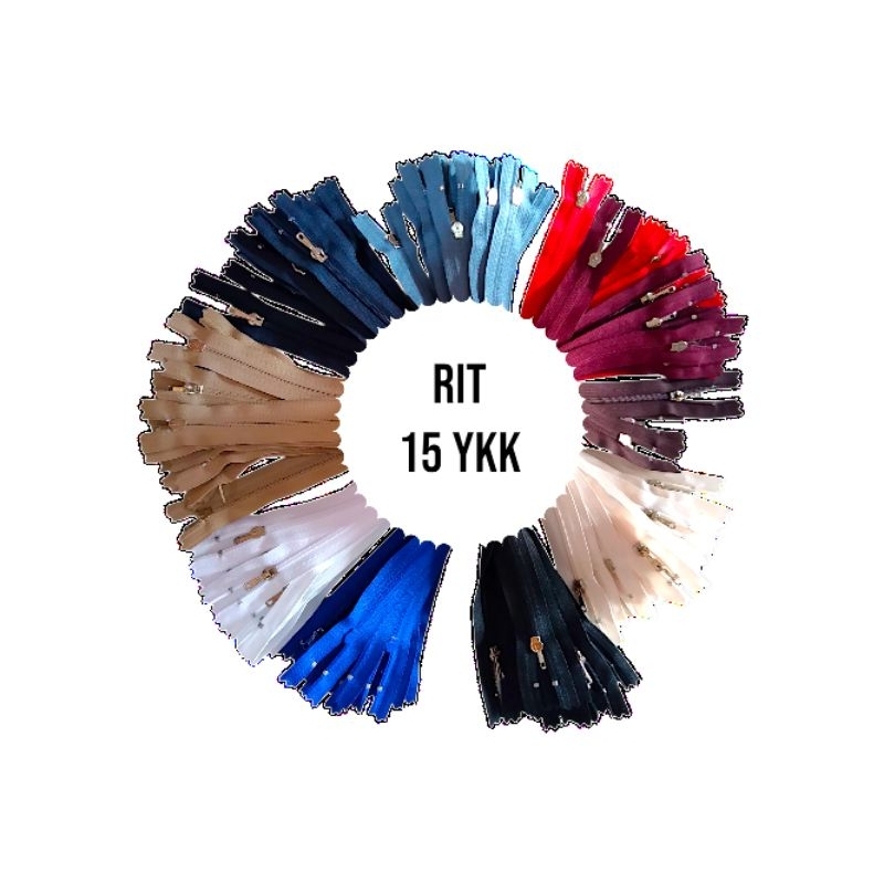 RIT BIASA YKK 15 CM/RIT KATUN YKK 15 CM KEPALA NIKEL