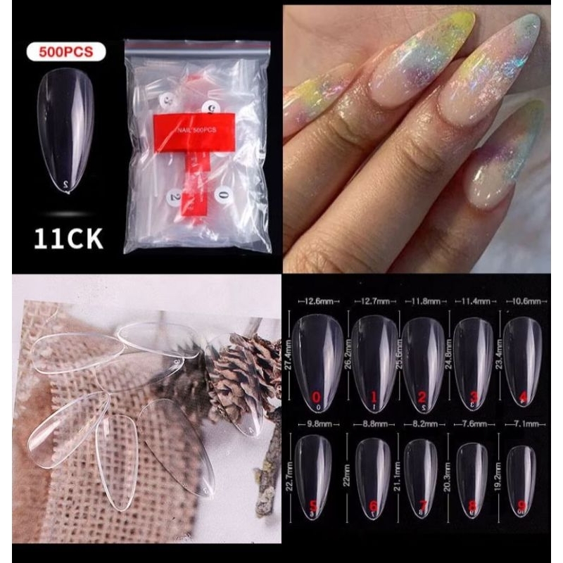 KUKU PALSU NAIL GEL/KUKU PALSU NAILART/KUKU PALSU BENING/KUKU PALSU 500PCS