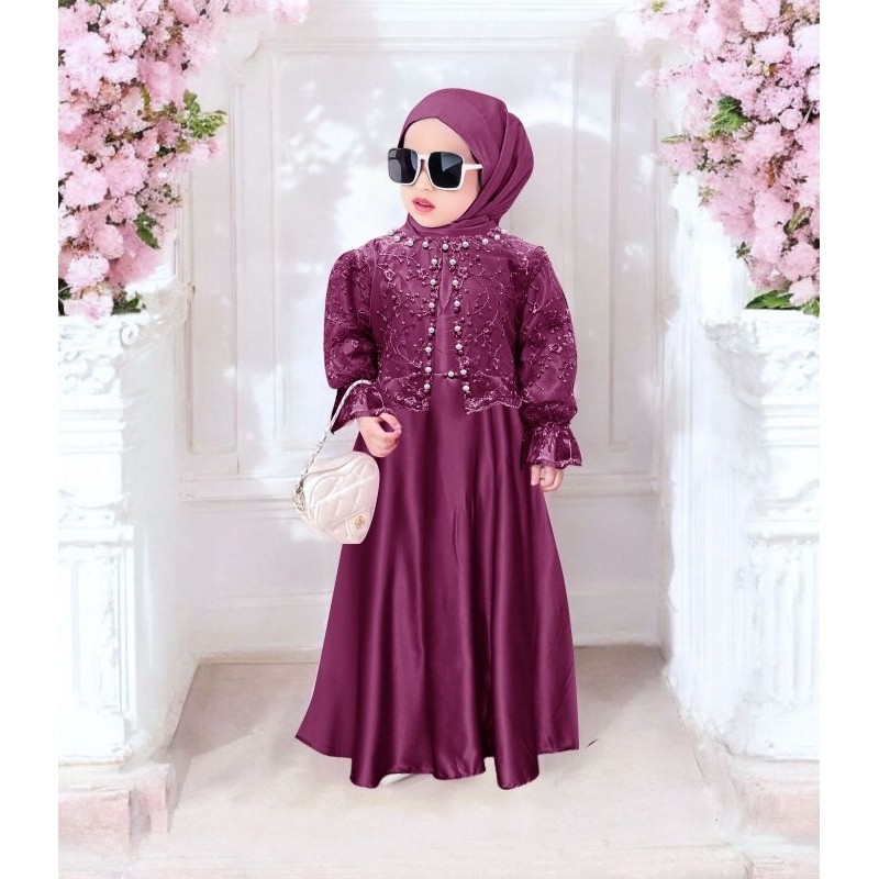 kids nagita (3-5thn)(6-8thn)(9-11thn) Gamis anak perempuan Mewah Dress anak perempuan Gaun anak pere