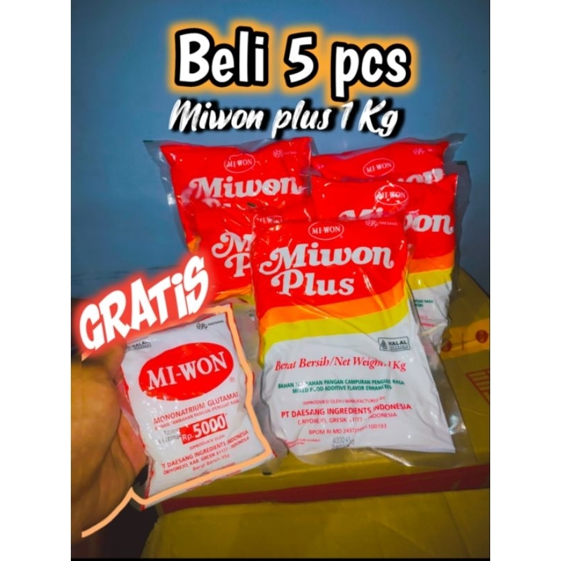 

Miwon plus 1 kg beli 5 pcs bonus 1 pcs miwon 95 gram