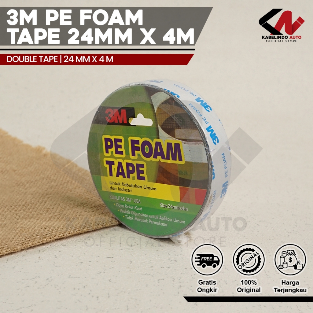 

4ds! DOUBLE TAPE 3M PE FOAM SOLASI BB BUSA 24MM x 4M ORIGINAL