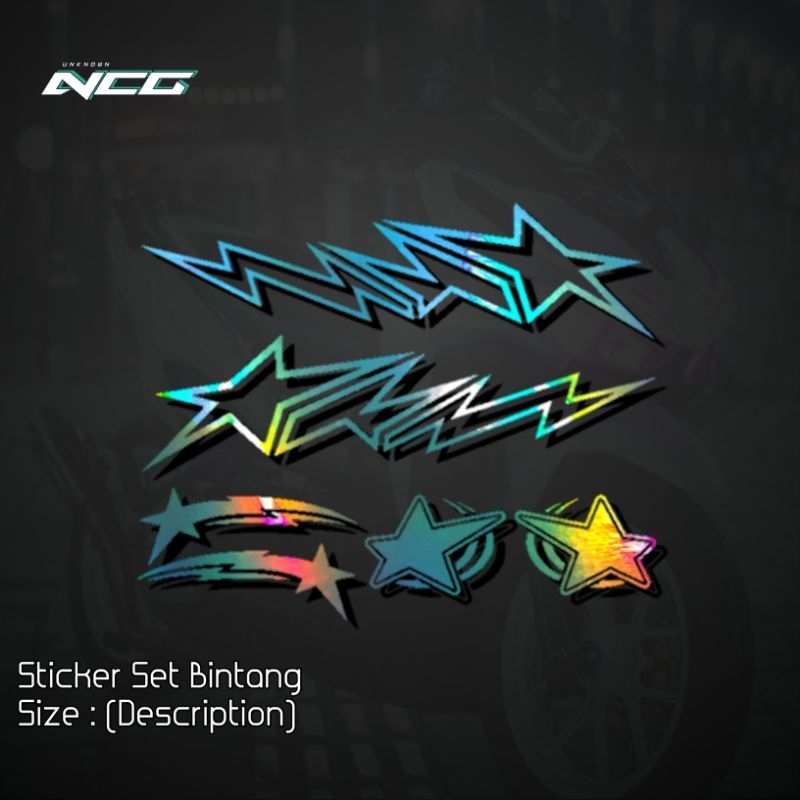 

Sticker Set Bintang Cutting Stiker Pack Stars Stiker Motor Keren