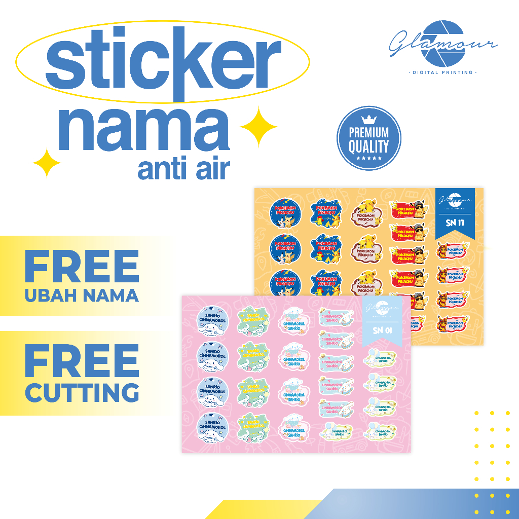 

Sticker Label Nama Anak | Custom Nama | Stiker Karakter | Anti Air Waterproof