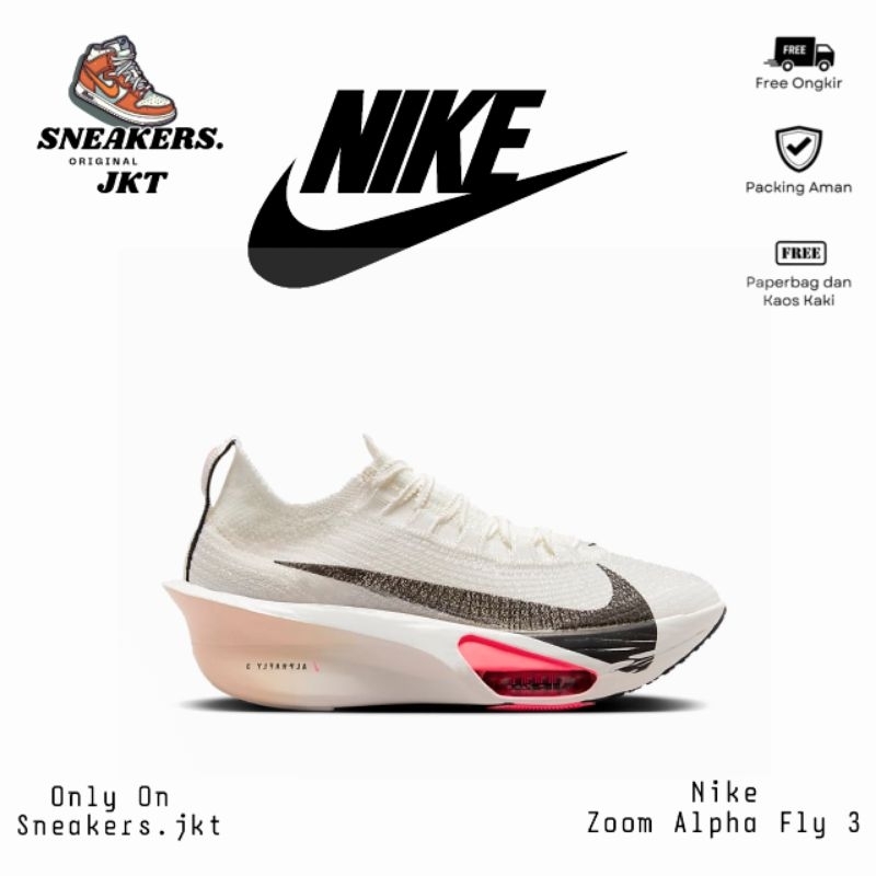 Sepatu Nike Zoom Alphafly 3 Sail Crimson/Guava Ice Original