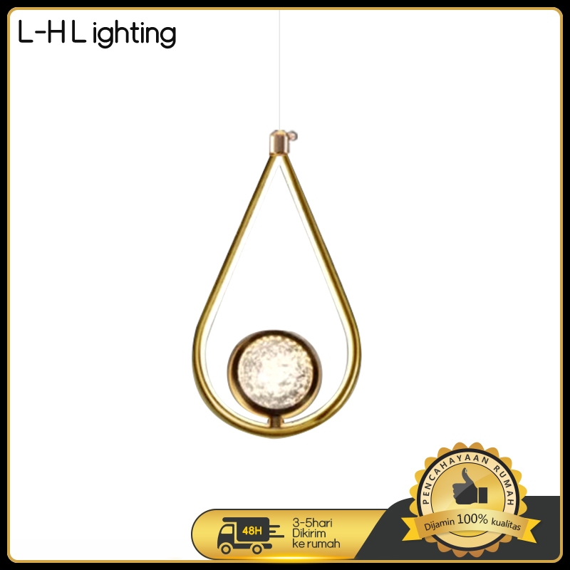 LH Lighting -Lampu Gantung Lampu Gantung Kaca Kristal Emas / Hitam Modern Lampu Gantung Kecil Dekora