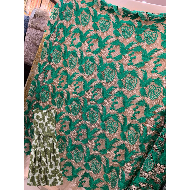 Bahan kain brokat Prada tulle Prada/ Brokat Prada Flowers
