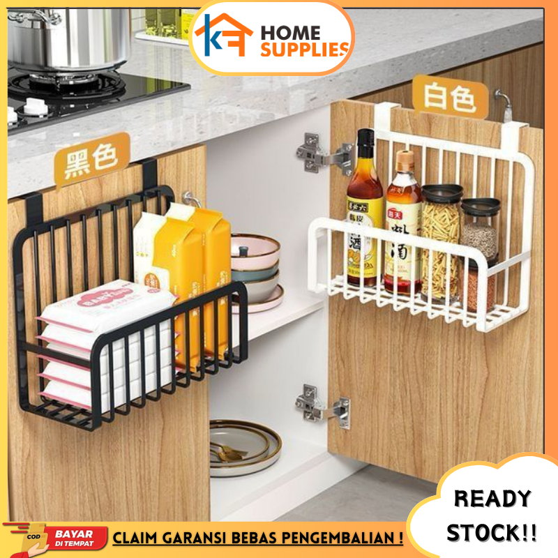 KF Rak Dapur Gantung Tempat Penyimpanan Bumbu Dapur / Rak Keranjang Meshboard Keranjang Gantung