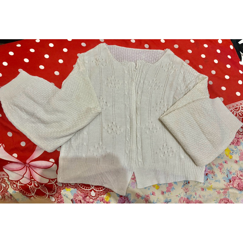 cardigan putih crop