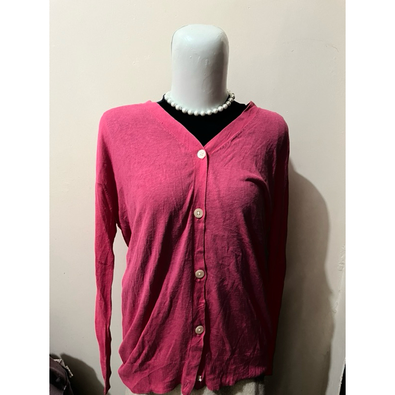 cardigan soft knit pink fuchsia branded by niko and (preloved)