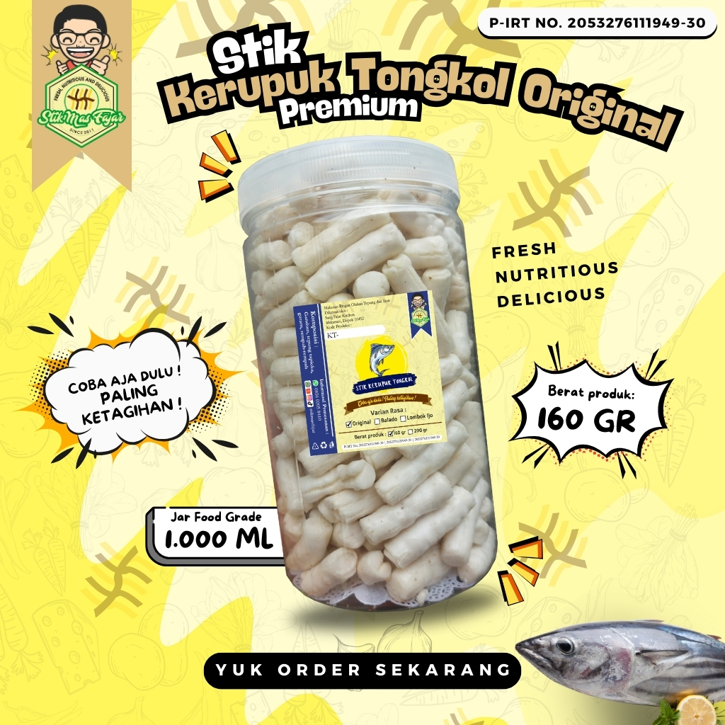 

[TOPLES - 160 GRAM] STIK KERUPUK TONGKOL ORIGINAL PREMIUM Mas Fajar - Coba aja dulu ! Paling ketagihan !