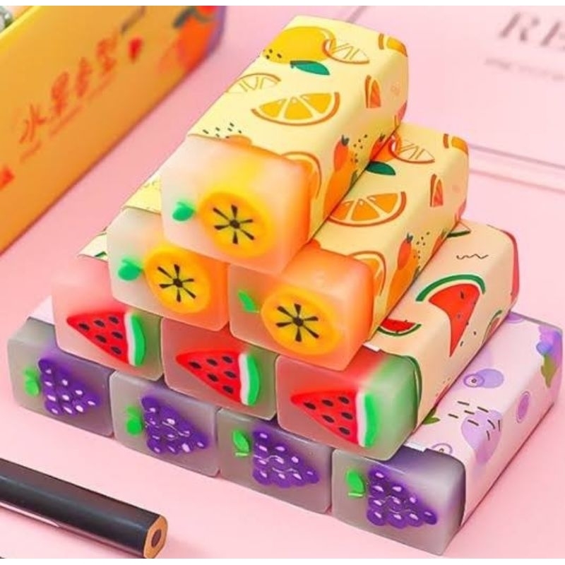 

GALERI NASYWA - Penghapus Pensil Motif Buah Fruits Eraser Penghapus Karakter Dinosaurus Sweet Eraser Anak Sekolah