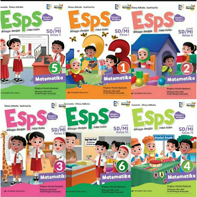ESPS Matematika Edisi REVISI Kurikulum Merdeka kelas 1,2,3,4,5,6 Penerbit Erlangga