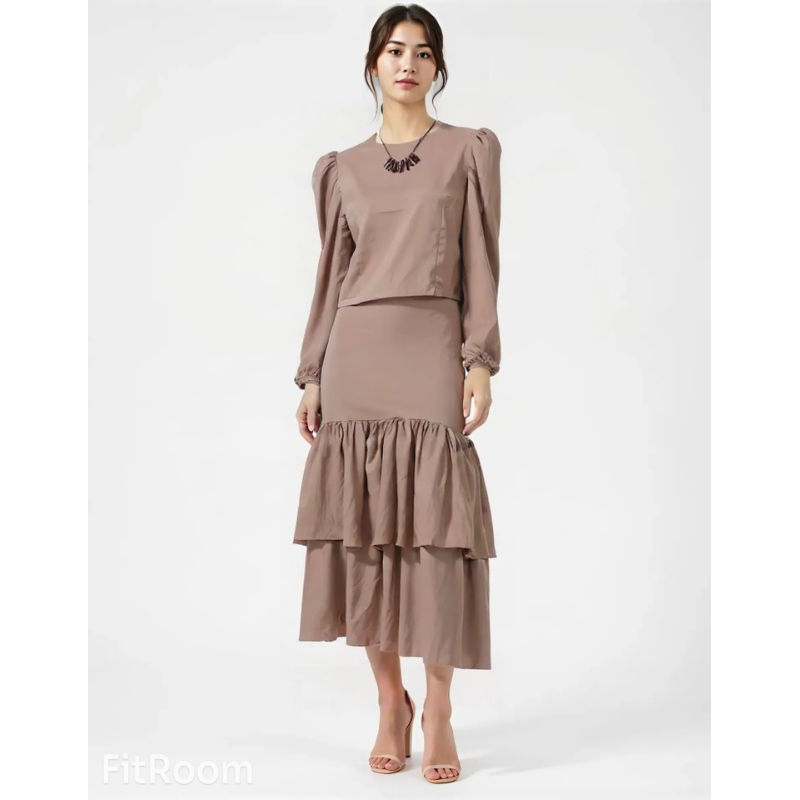 READY STOCK] Setelan Blouse & Rok Wanita - Outfit Kekinian Elegan Casual