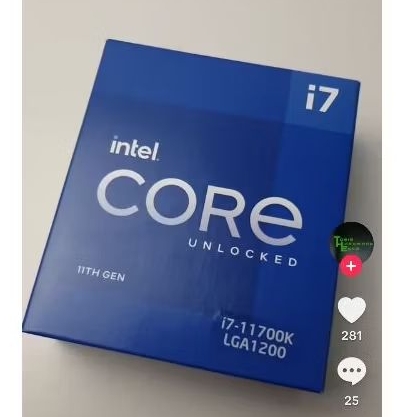 processor Intel core i7 Gen 11 11700k