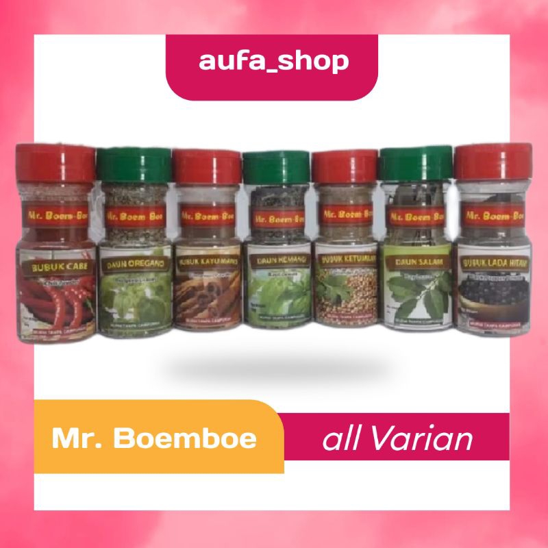 

Promo Cuci Gudang Varian Bumbu Dari MR. Boem - Boe /Cabe, lada, kunyit, pala, salam, dll
