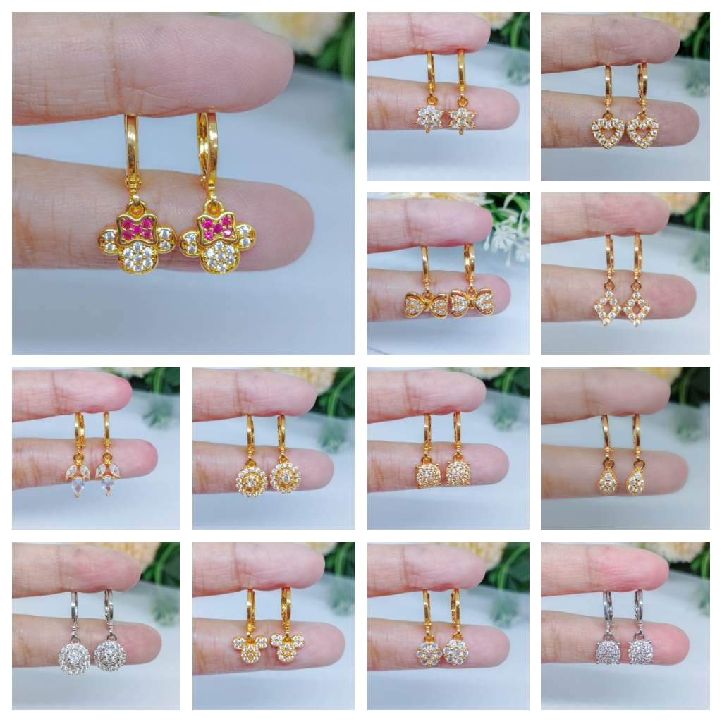 Jewelry Terbaru Import Zirkon Anting Titanium Wanita Emas Muda Anti Karat Dewasa Tusuk Korea Asli Pa