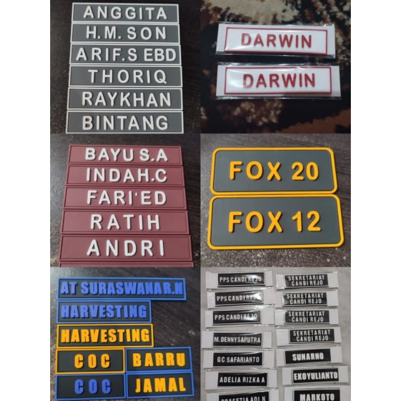 CUSTOM PATCH RUBBER NAMA NAMA BISA SATUAN