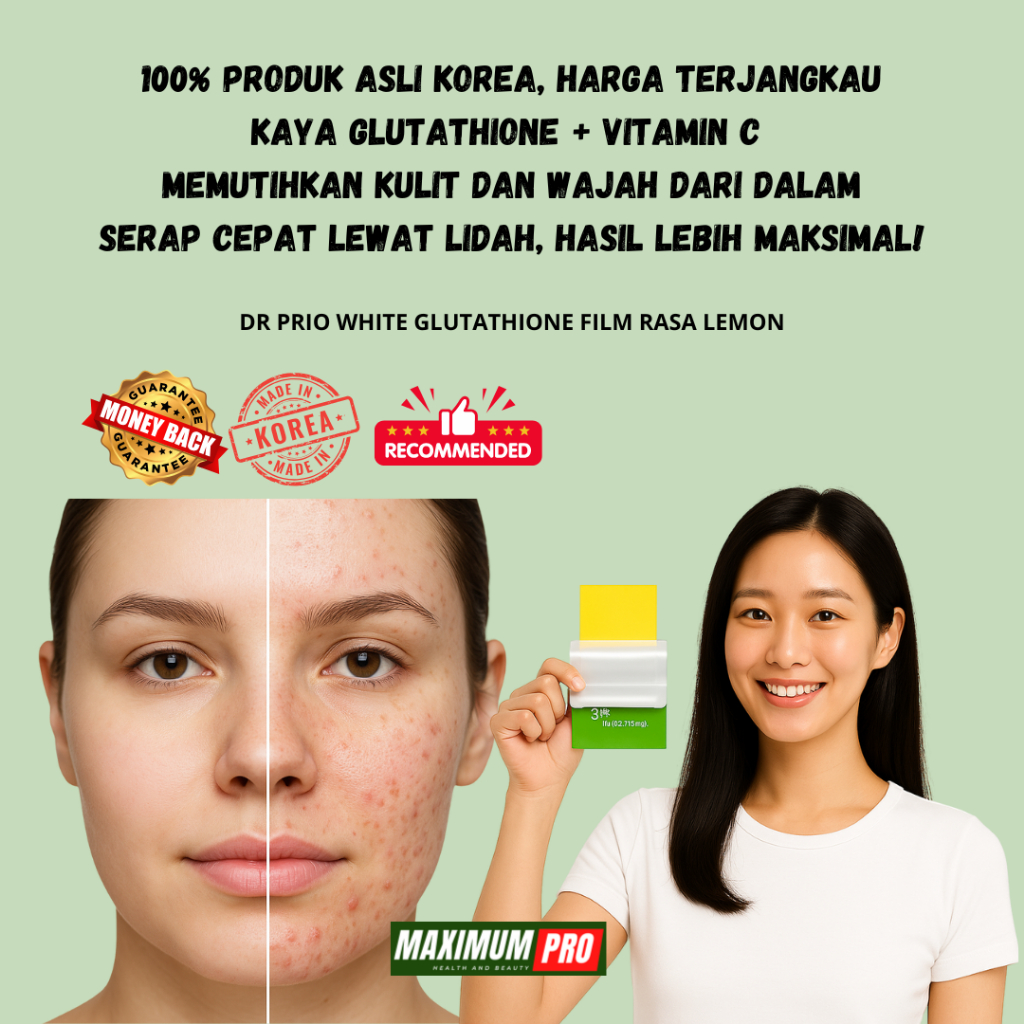 Pemutih mencerahkan kulit wajah bebas menyamarkan bekas jerawat glowing cepat putih alami korea glut