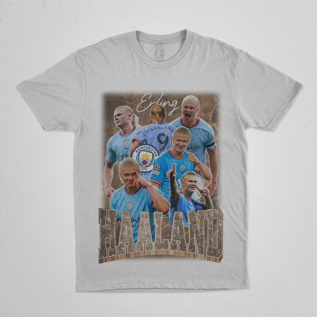 T-SHIRT HAALAND // KAOS HAALAND // ERLING HAALAND // KAOS VINTAGE HAALAND // MANCHESTER CITY // 002