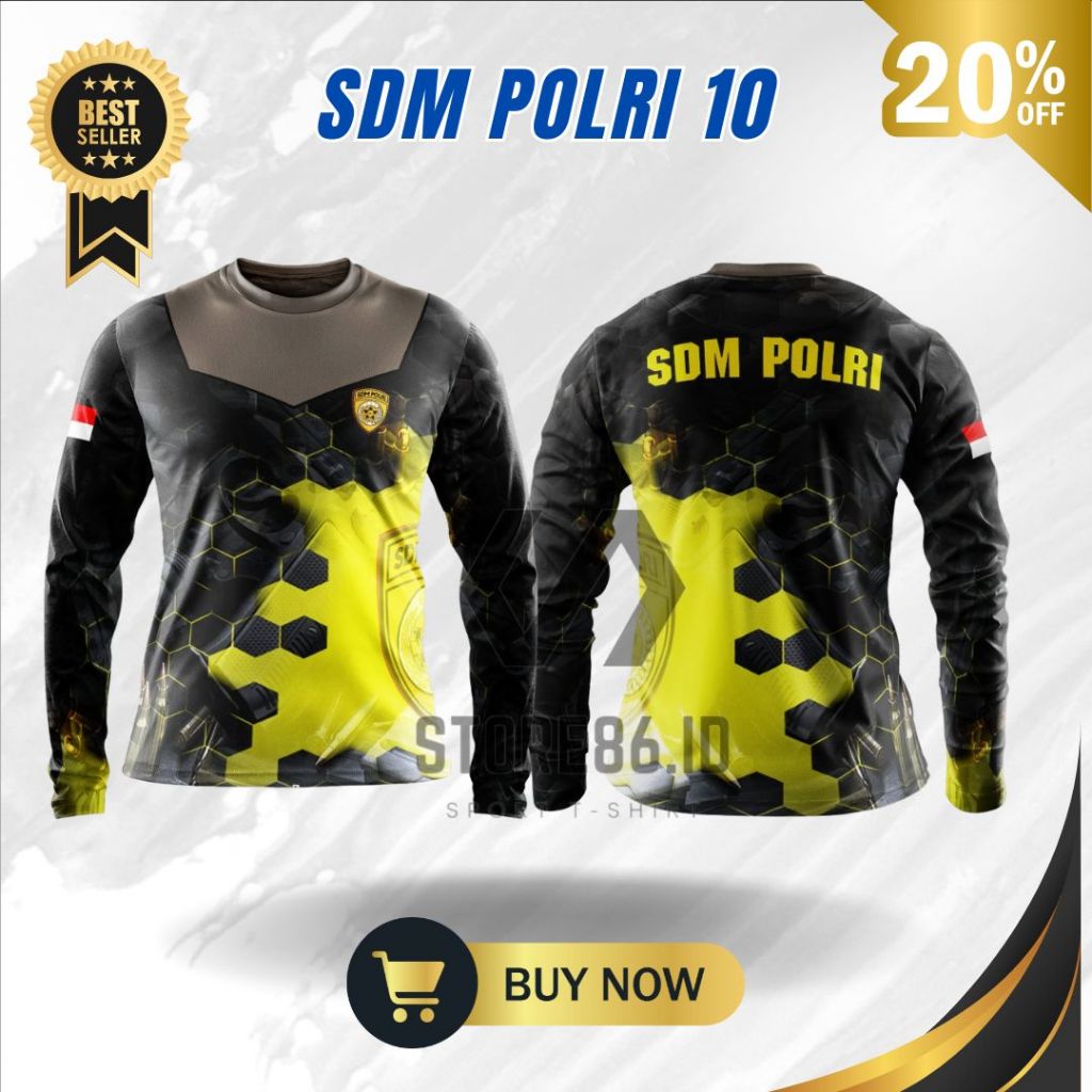 JERSEY SDM POLRI PANJANG FULLPRINT SUBLIME / KAOS SDM POLRII DRIFIT / JERSEY SDM POLRII / FULL PRINT