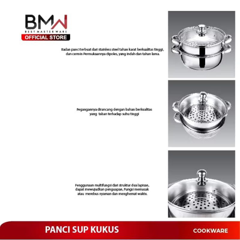Panci Steamer Stainless Kukus Siomay 2 Susun/Panci Kukus Dimsum/Panci Kukus Serba Guna/Panci Dandang