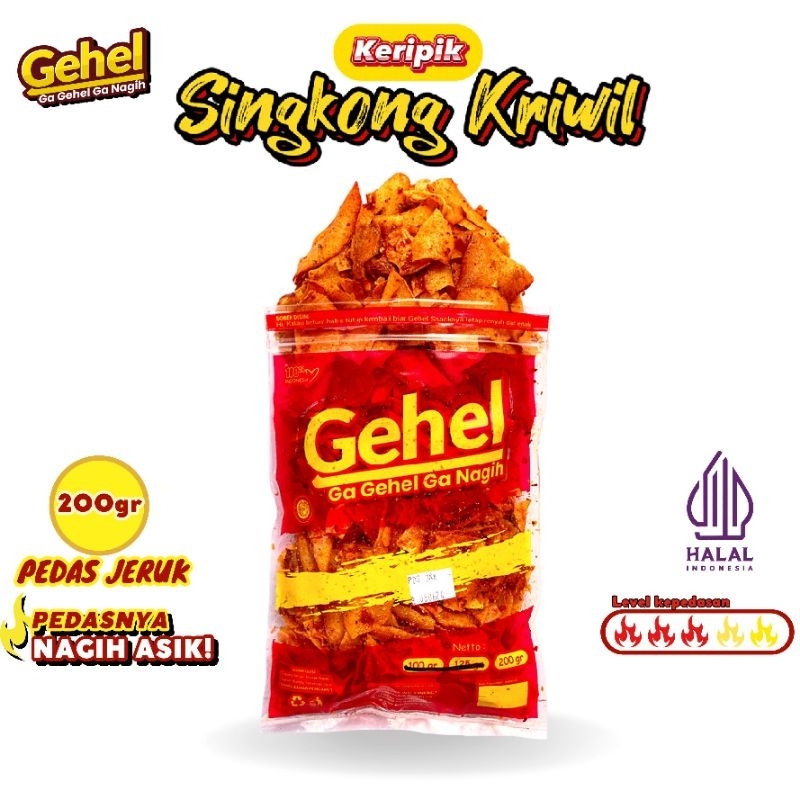 

Keripik Singkong Kriwil Gehel 200g Rasa Pedas Daun Jeruk