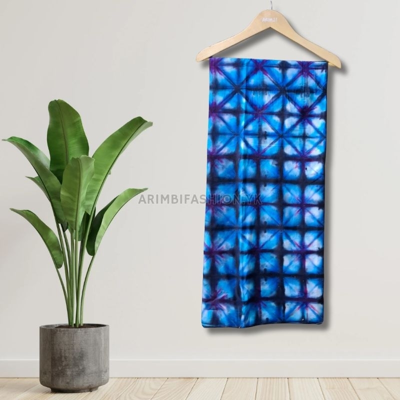 Kain Shibori Itajime || Uk 200cm × 115cm || Biru Hitam Putih Unggu T by Arimbifashin.yk