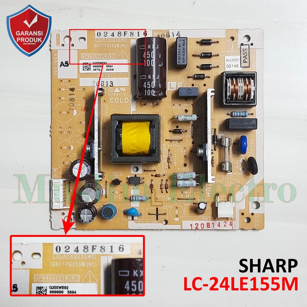 PSU LED TV Sharp LC-24LE155M LC-24LE155 24LE155M 24LE155