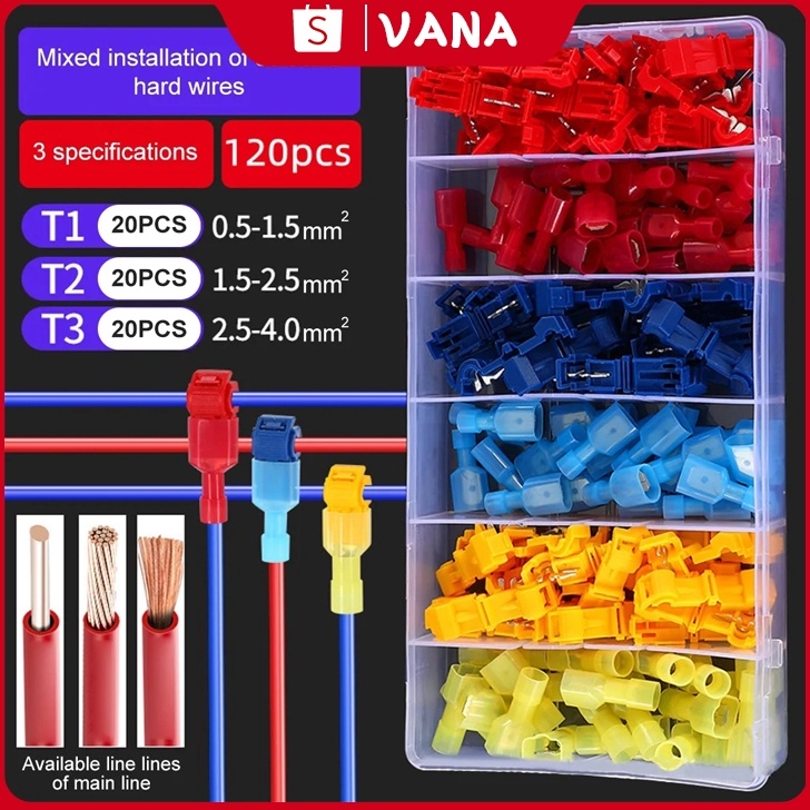 55LARIS MANIS 12pcsbox Konektor Kawat T Tap Terminal Clip Quick Splice Lock Terminal Crimp Kawat  Ko