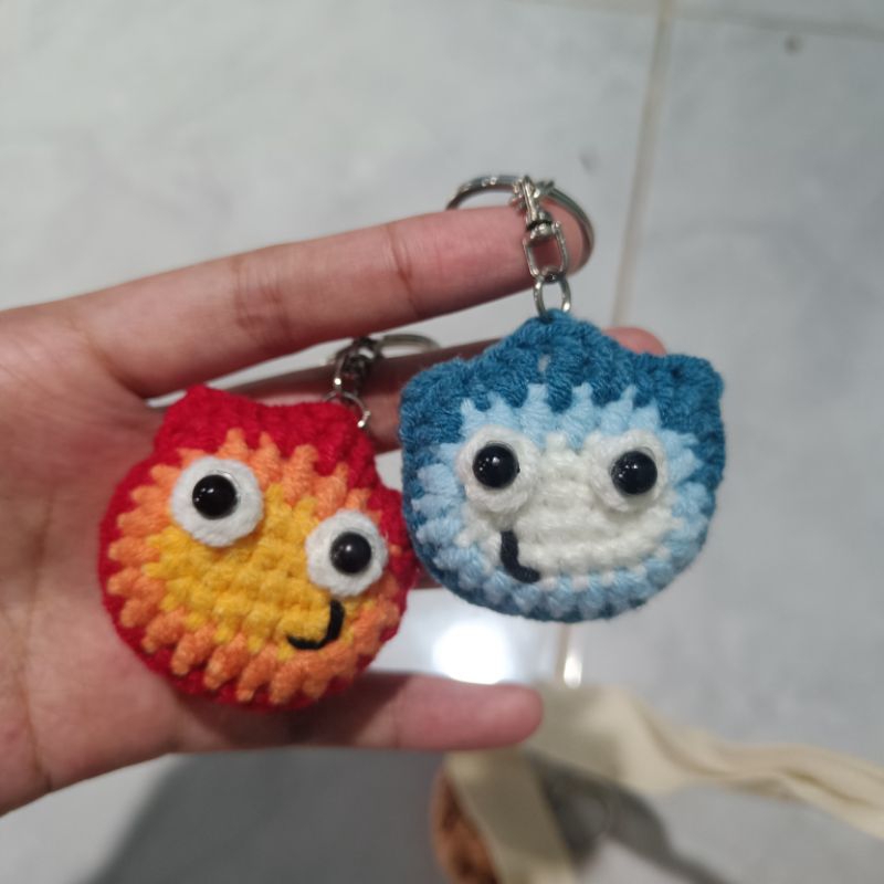 ANATA CROCHET | amigurumi calcifer crochet keychain | gantungan rajut calcifer