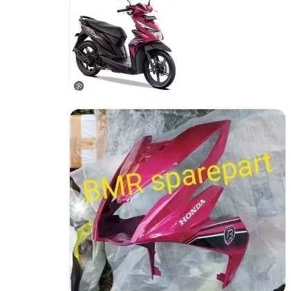 cover tameng depan honda beat fi esp tahun 2019 pink magenta