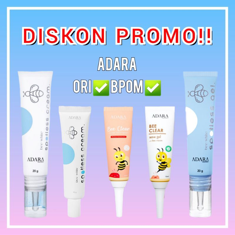 Adara - Bee White Spotless Cream Post Acne Treatment | ADARA - Bee Clear Acne Gel | ADARA - Bee Clea