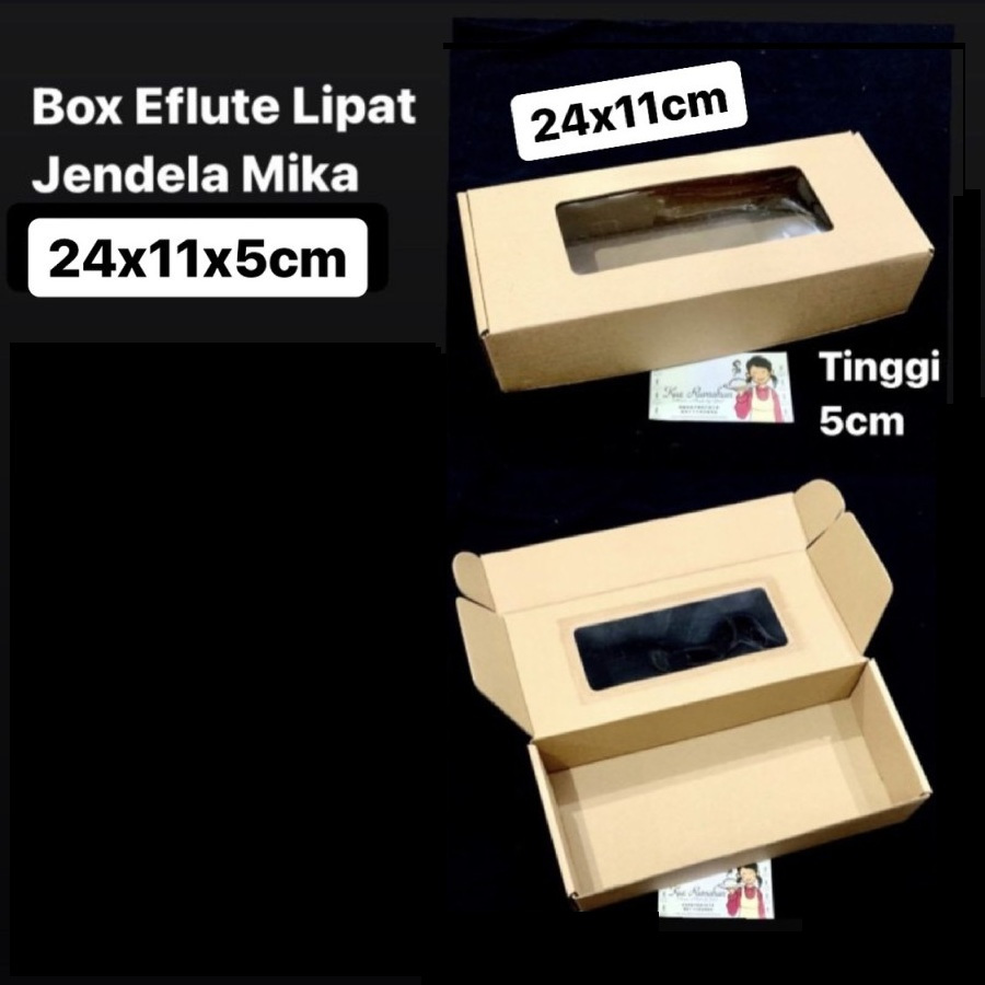 

(10 Pcs)Box Mika Kue Brownies 24x11x5 Cm Dus Hampers Packaging Kardus Eflute Jendela Mika
