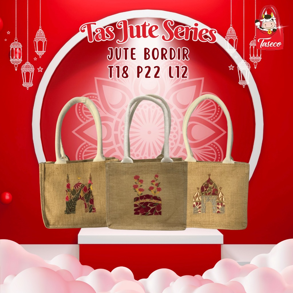 [READY STOCK] TASECO Tas Jute Tote Bag Goni Umroh Hajian Tas Cantik Goni Tas Karung Goni Goodie Bag 