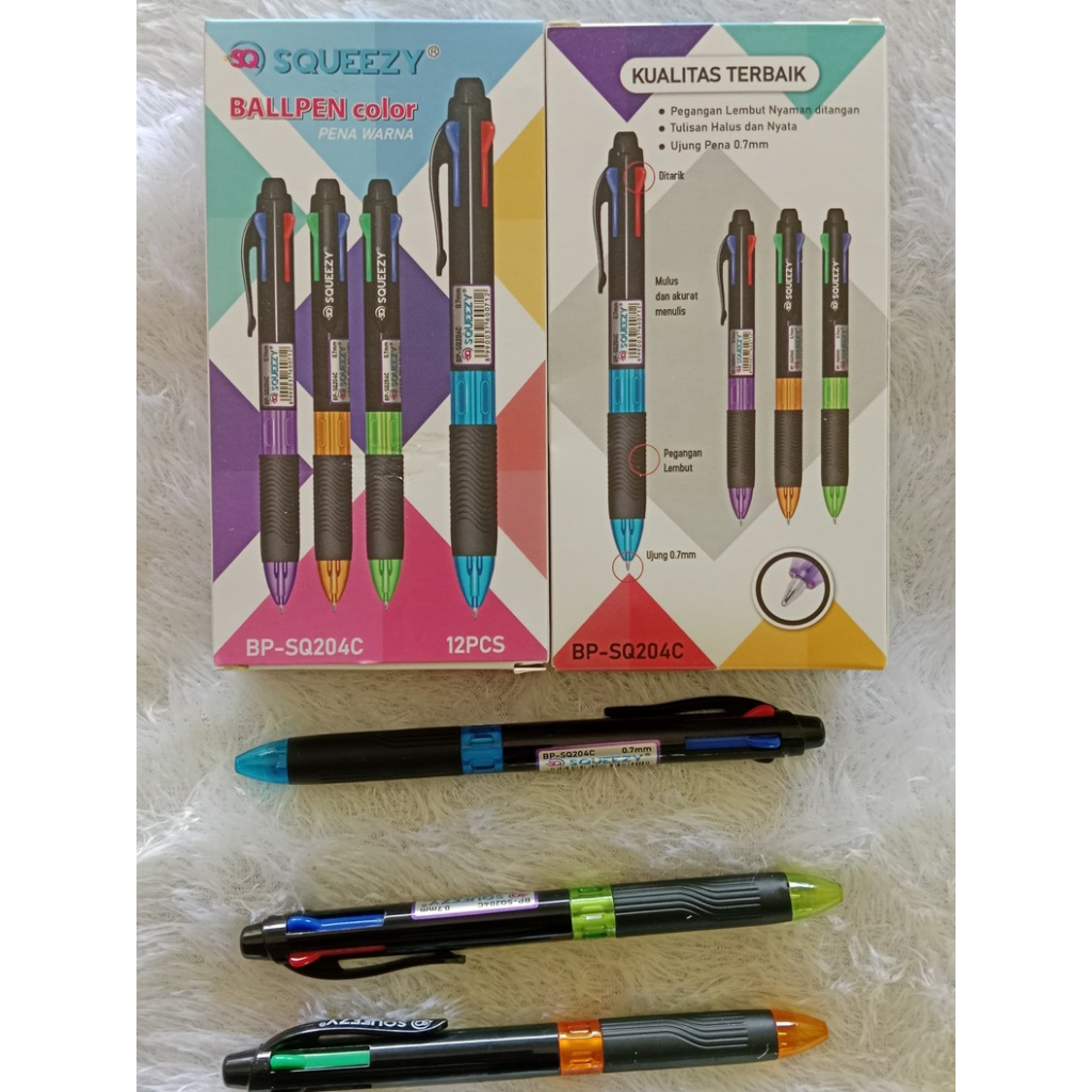 

Pena 4 warna SQUEEZY BP-SQ204C 0,7Mm