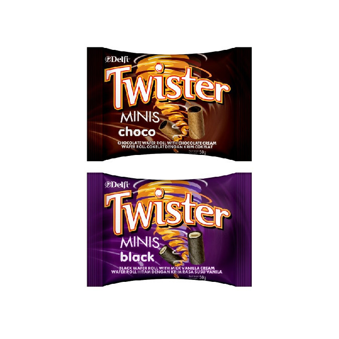 

TWISTER MINIS 30gr CHOCO BLACK DELFI TWISTER MINIS WAFER ROLL