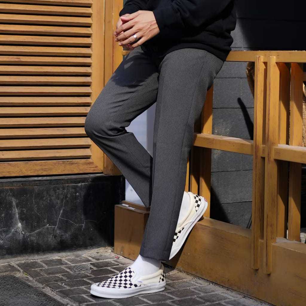 CALBIN Celana Formal Kerja Kantor Pria Slimfit Bahan woll Tebal Original Calbin
