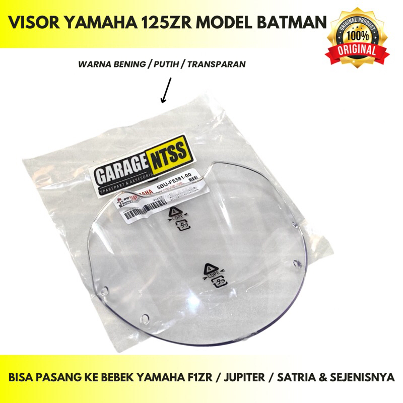 VISOR YAMAHA 125ZR / 125 ZR MODEL BATMAN ORIGINAL YAMAHA BISA UNTUK MOTOR BEBEK LAIN NYA F1ZR JUPITE