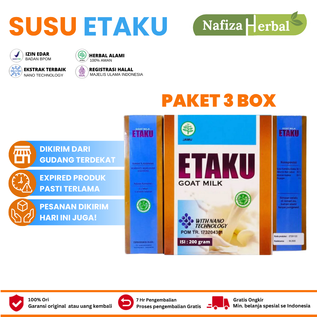 

Nafiza Herbal - Paket Susu Etaku isi 3 Box