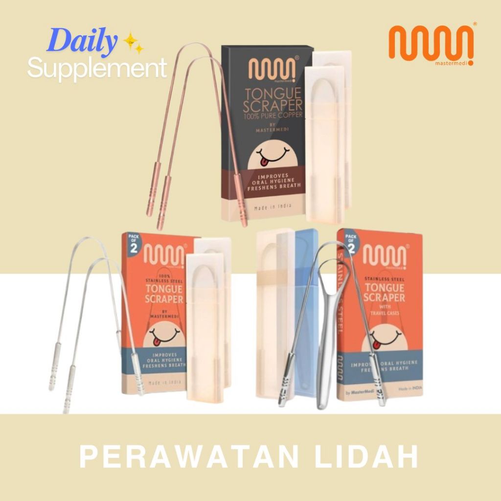 Mastermedi Tongue Scraper Stainless Steel Isi 2 - Alat Pembersih Lidah