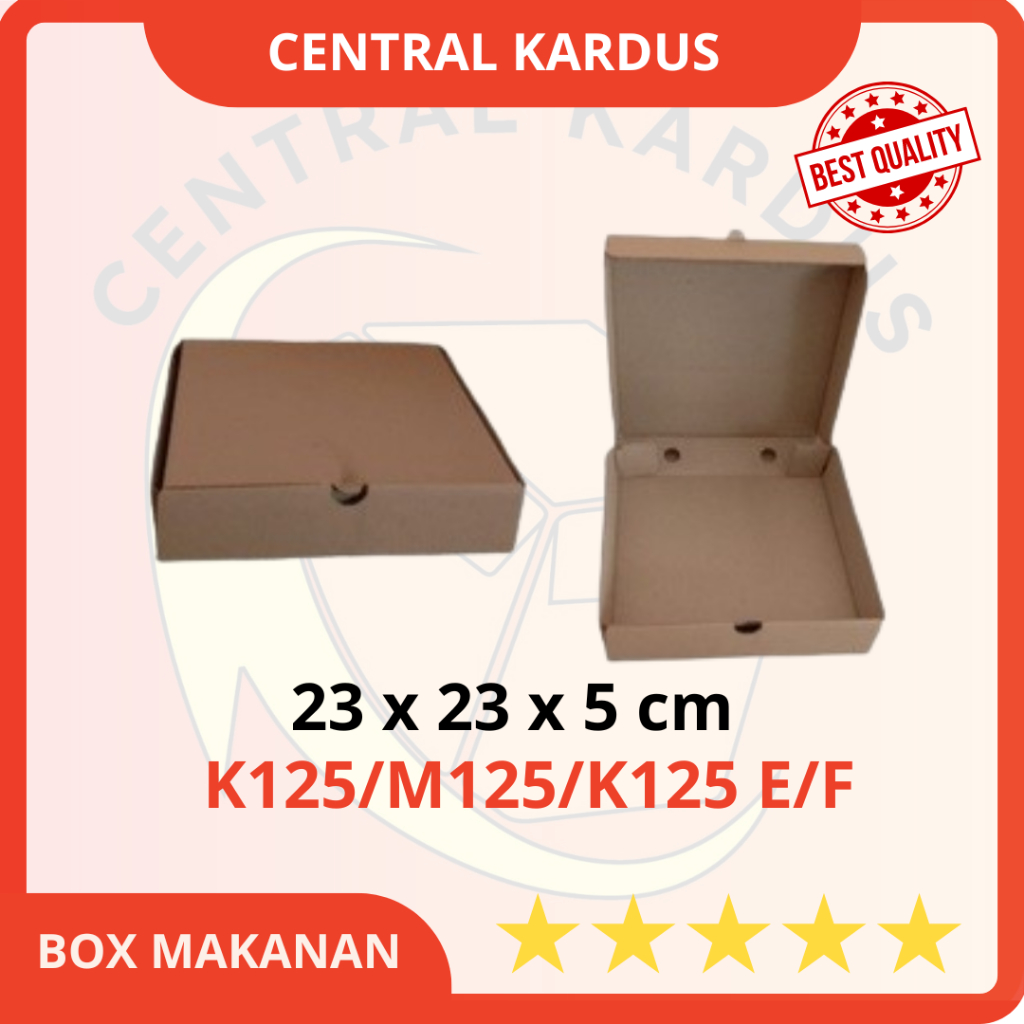 

Kardus Pizza / box / kotak / dus diecute 23x23x5cm POLOS SINGLE WALL