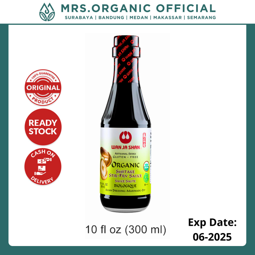 

Wan Ja Shan Organic Shiitake Stir Fry Sauce 296ml - Saus Tumis Jamur Premium Non-GMO