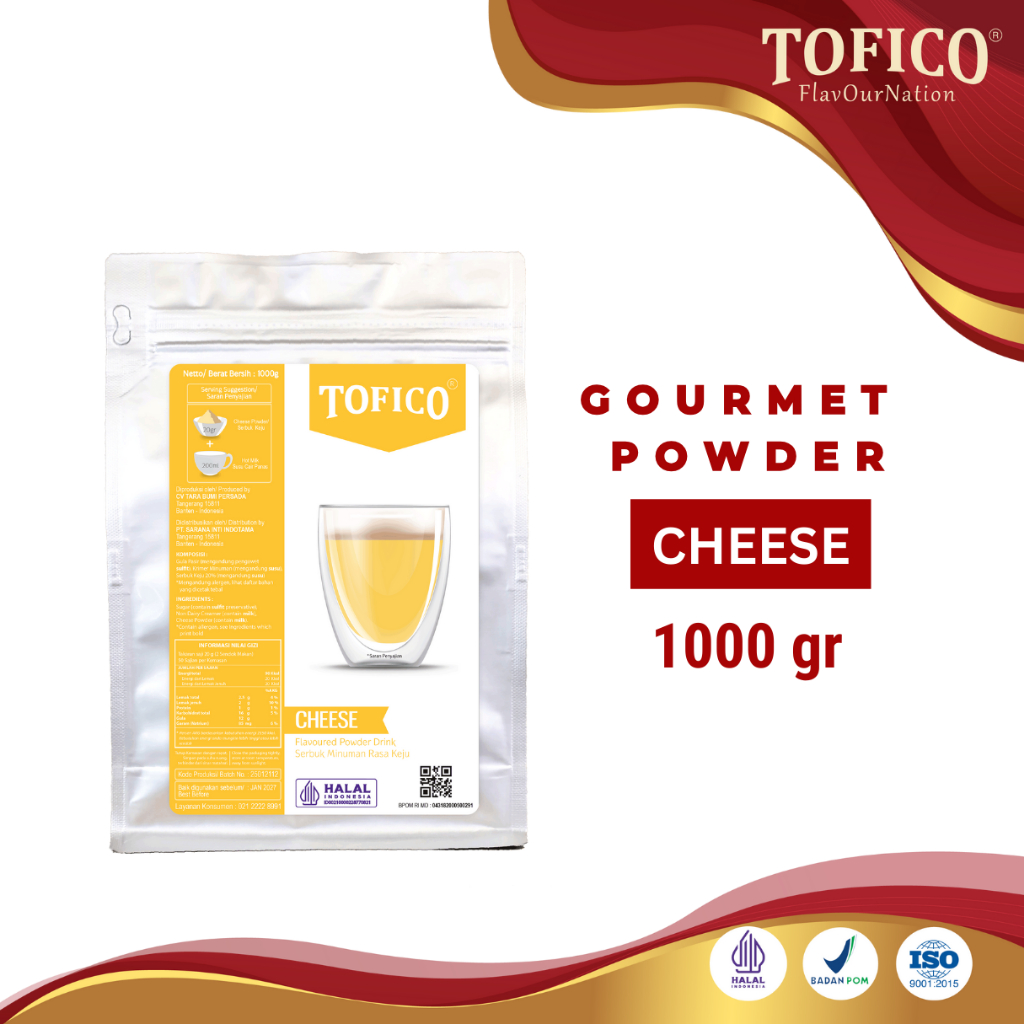 

Powder Cheese Tofico / Bubuk Minuman Rasa Keju Premium 1KG / Tofico Syrup Official