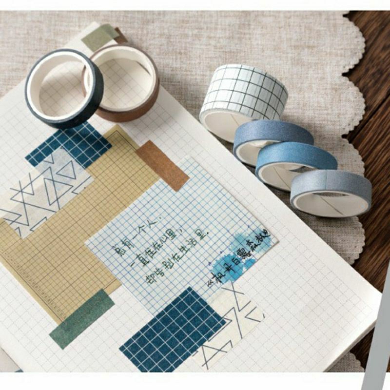 

10 Roll Washi Tape Deco Masking || Tape Jurnal || Stiker dekorasi Jurnal