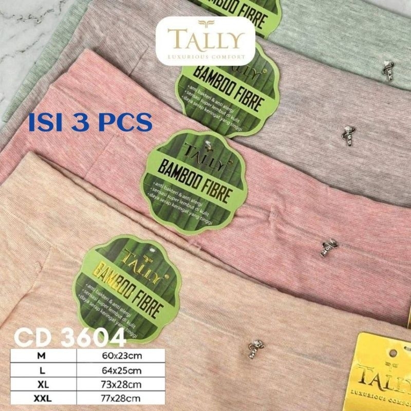 Isi 3 PCS Cd Tally 3604 Celana Dalam Wanita Seamless Katun Bamboo Fibre