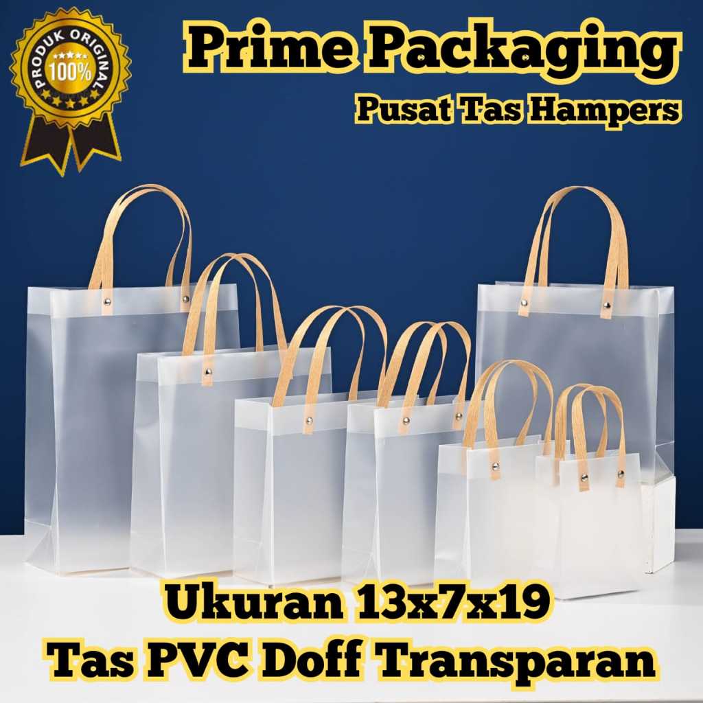 

[ GROSIR PER 10 PCS ] Goodie Bag Doff 13x7x19 PVC Transparan / Tas Hampers Premium Quality Souvenir