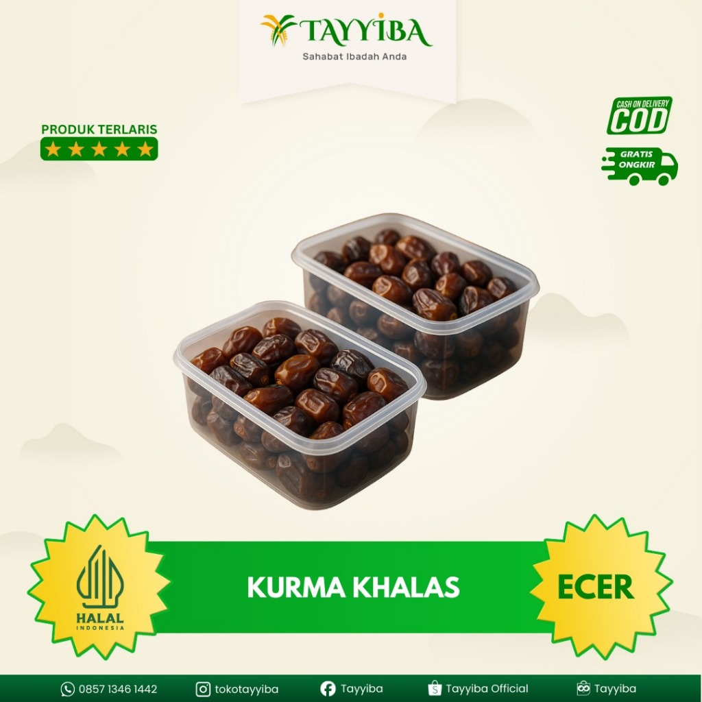 

Kurma Khalas | Khalas Premium | Kurma Isian Hampers | Bisa Ecer 750g, 1000g